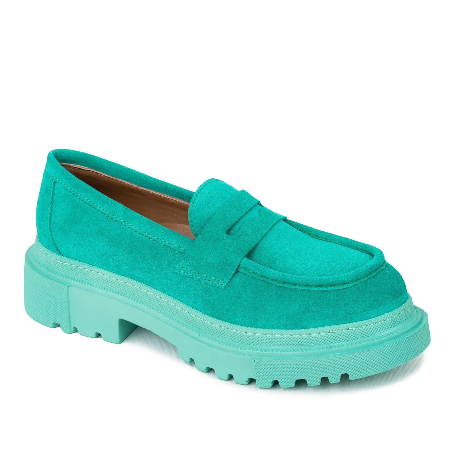 Leather shoes & flats B063 - TURQUOISE