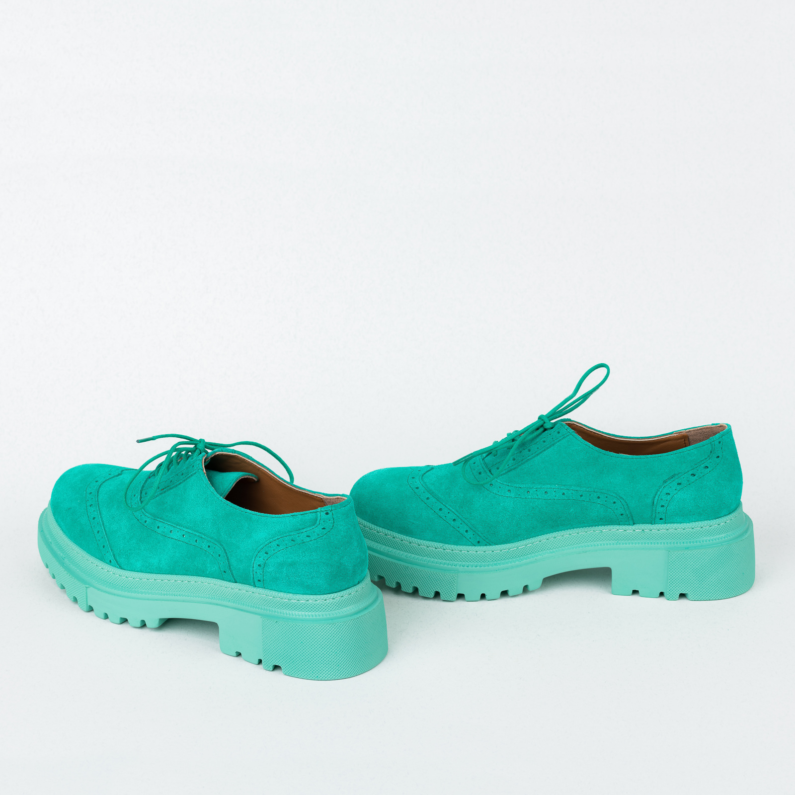 Leather shoes & flats B556 - TURQUOISE