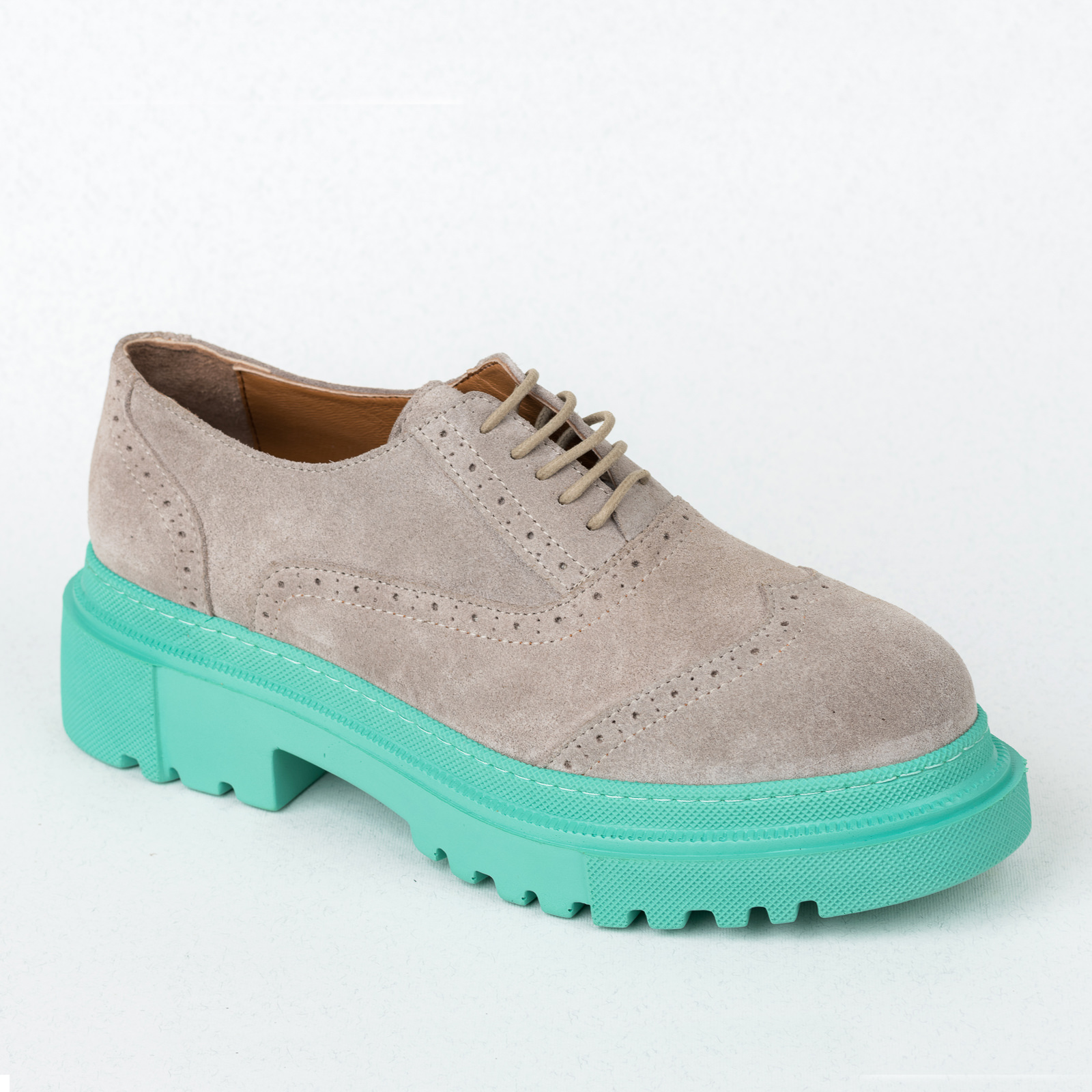 Leather shoes & flats B556 - GREY