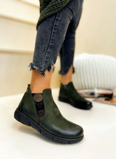 Leather ankle boots B070 - GREEN