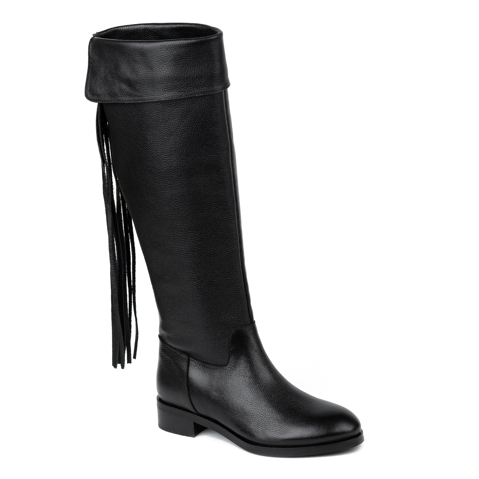 Leather boots B446 - BLACK