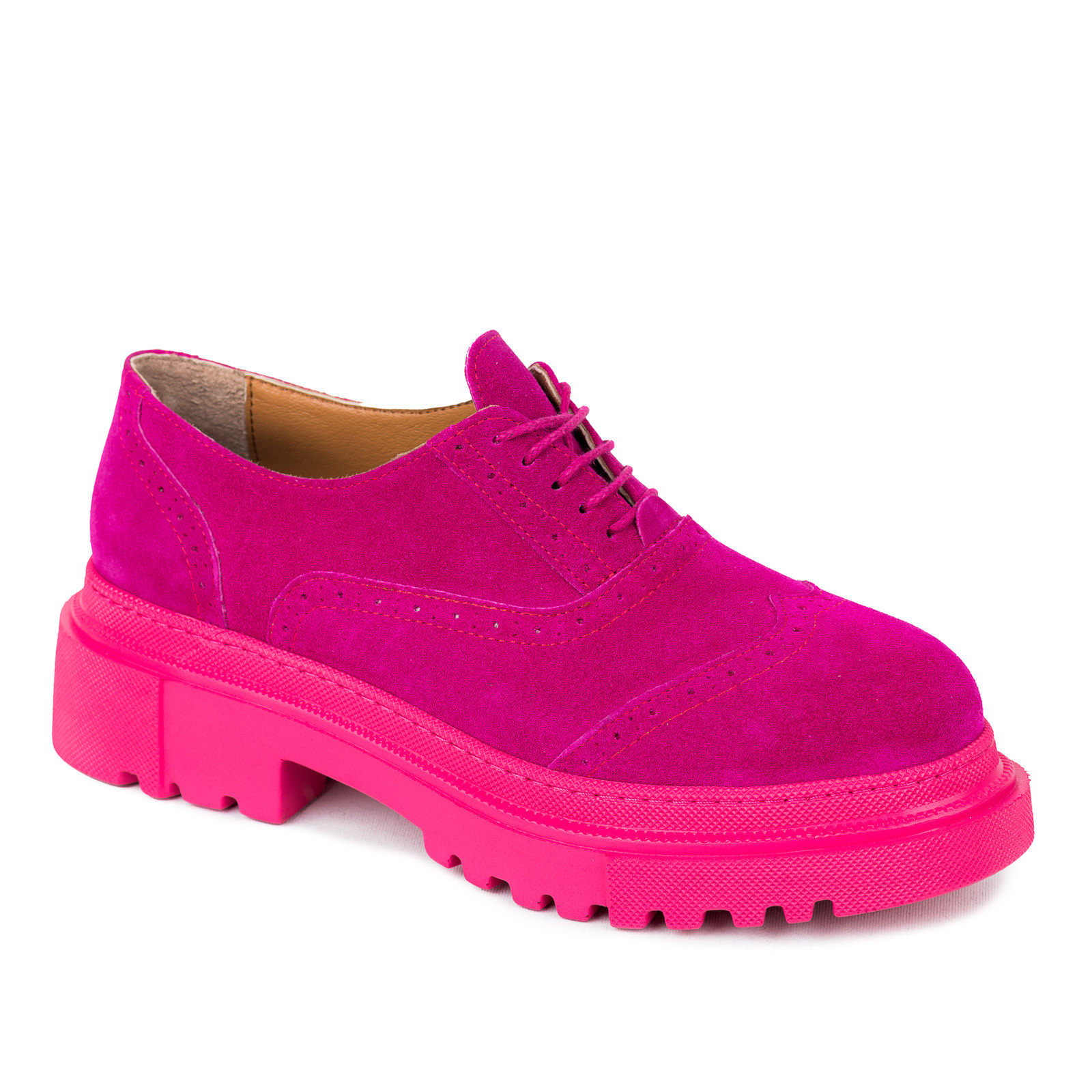 Leather shoes & flats B556 - PINK