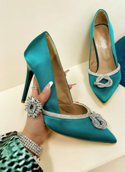 Stilettos and high-heels ZINA SATIN - GREEN