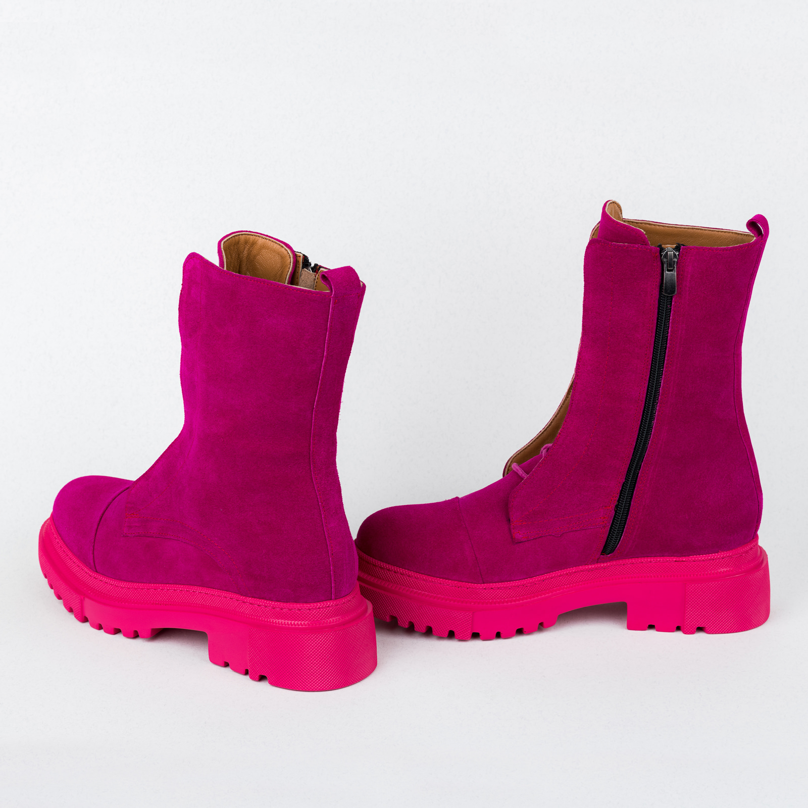 Leather booties B244 - PINK