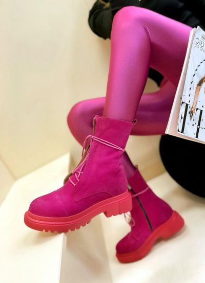 Leather booties BRADY - PINK