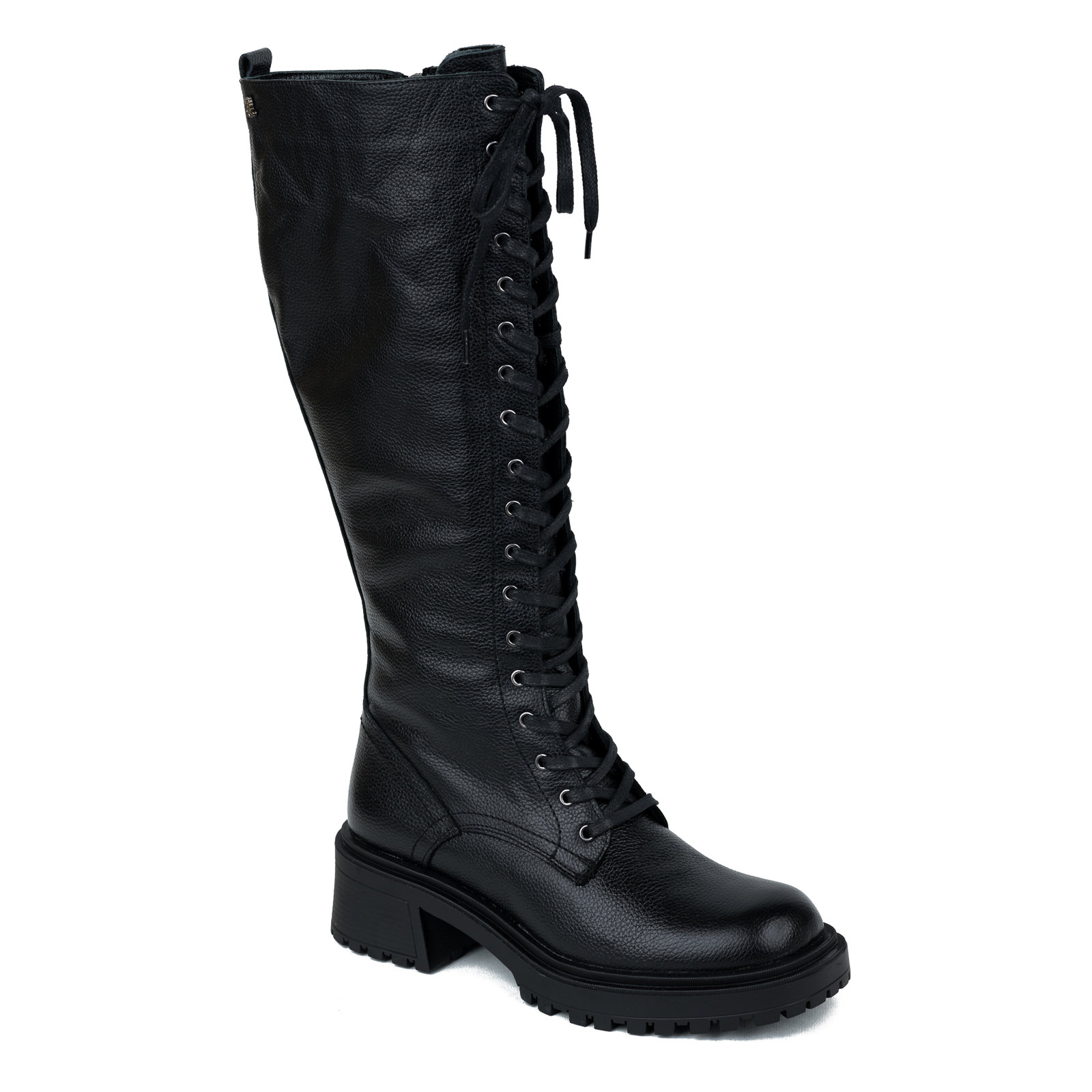 Leather boots B633 - BLACK