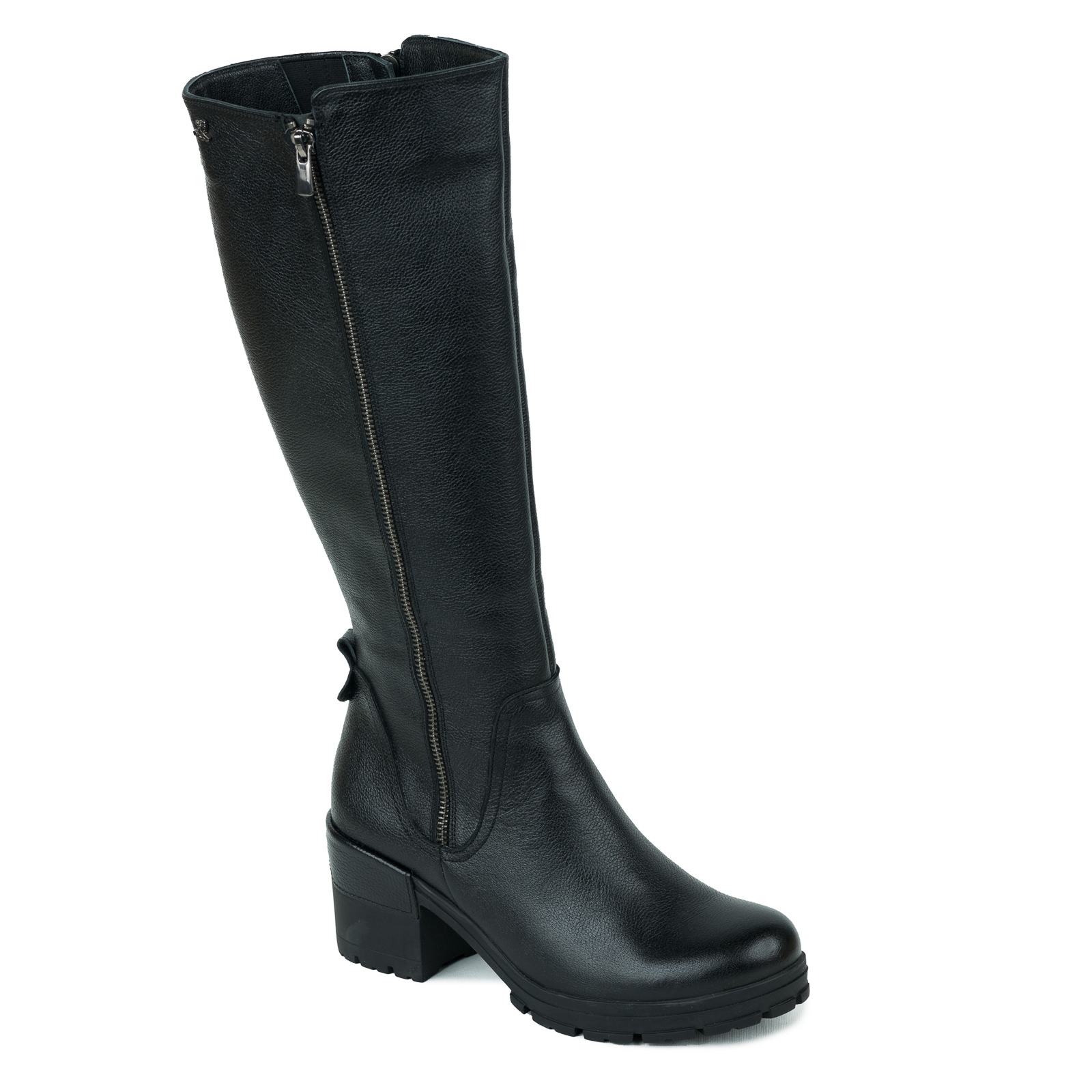 Leather boots B635 - BLACK