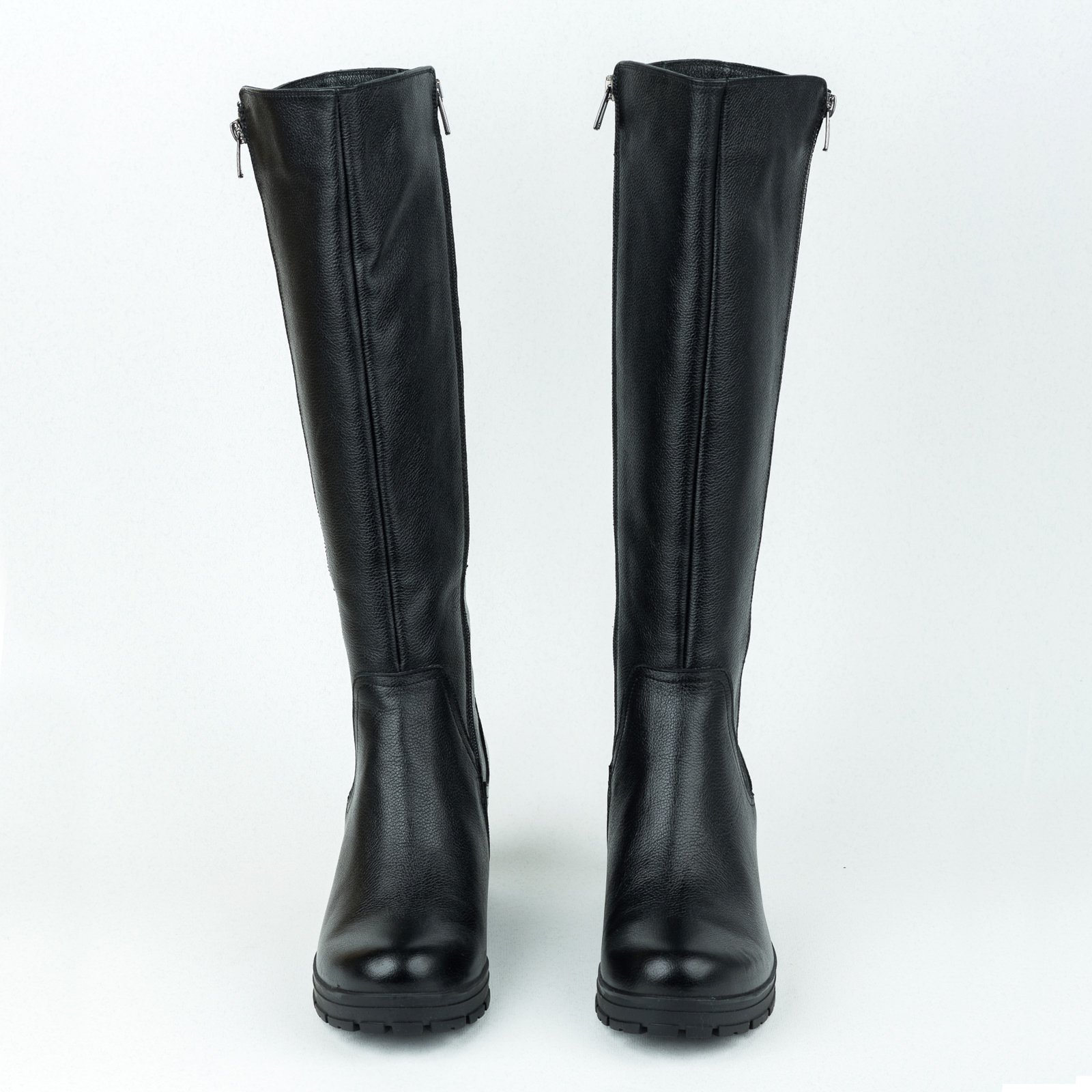 Leather boots B635 - BLACK