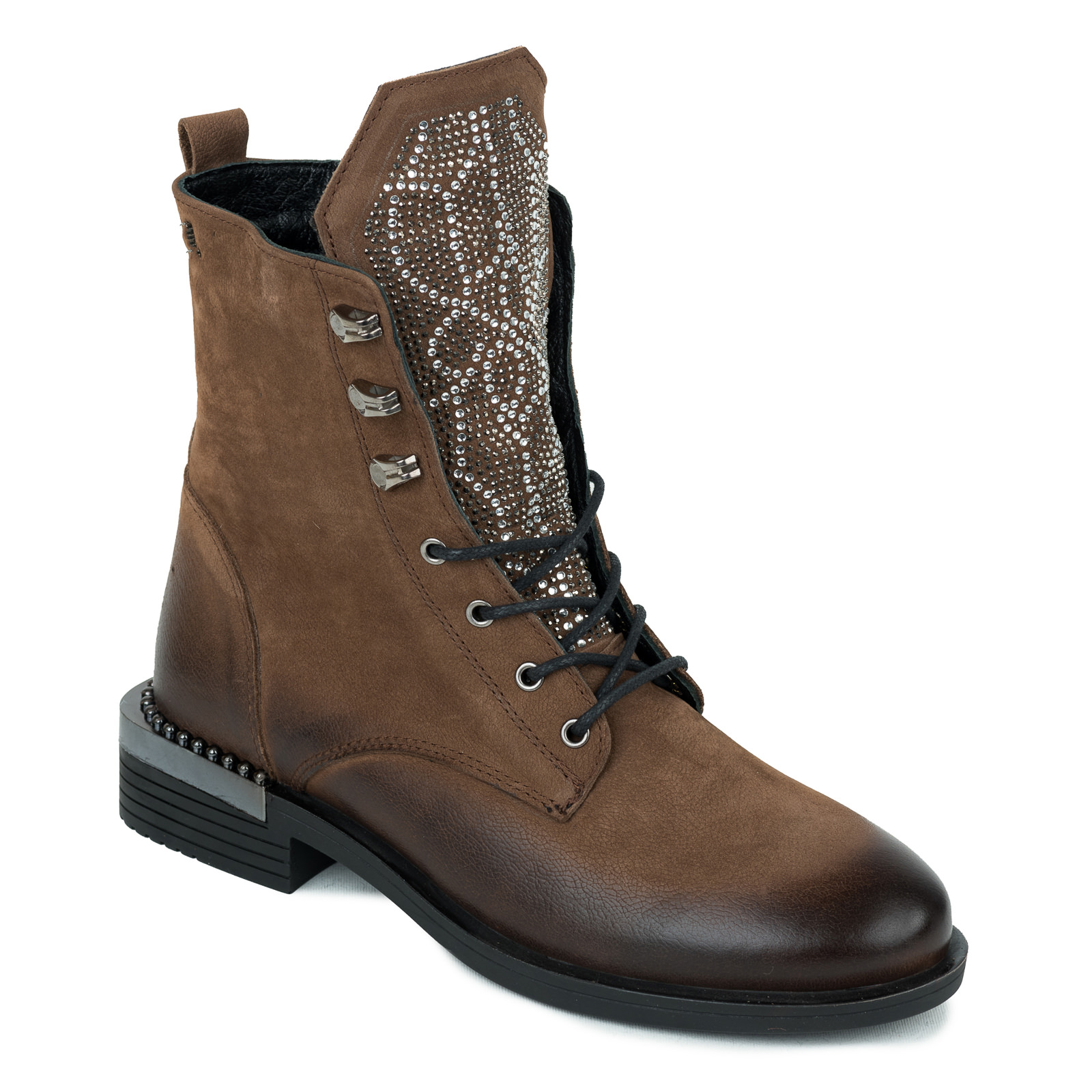 Leather ankle boots B309 - BROWN