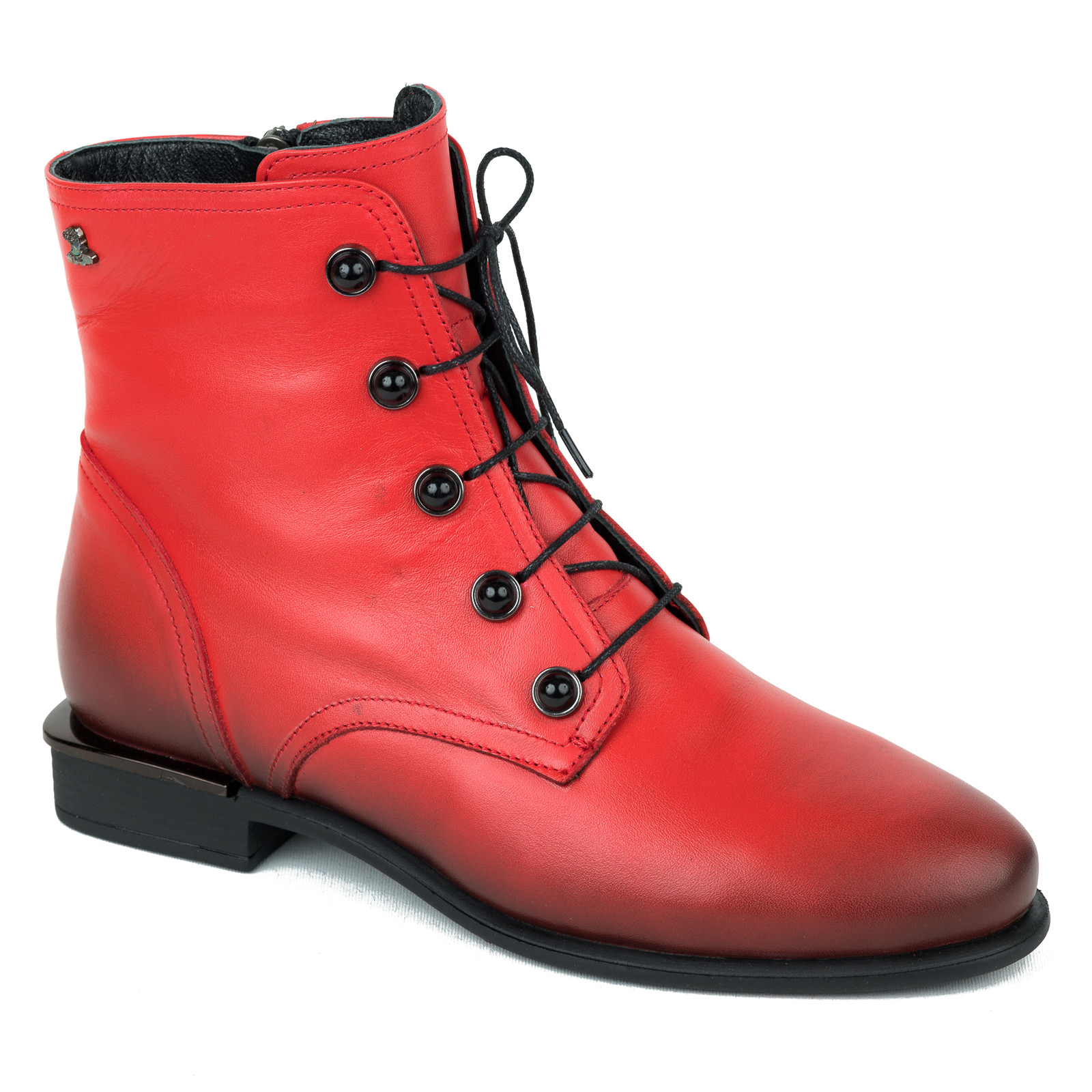 Leather ankle boots B348 - RED