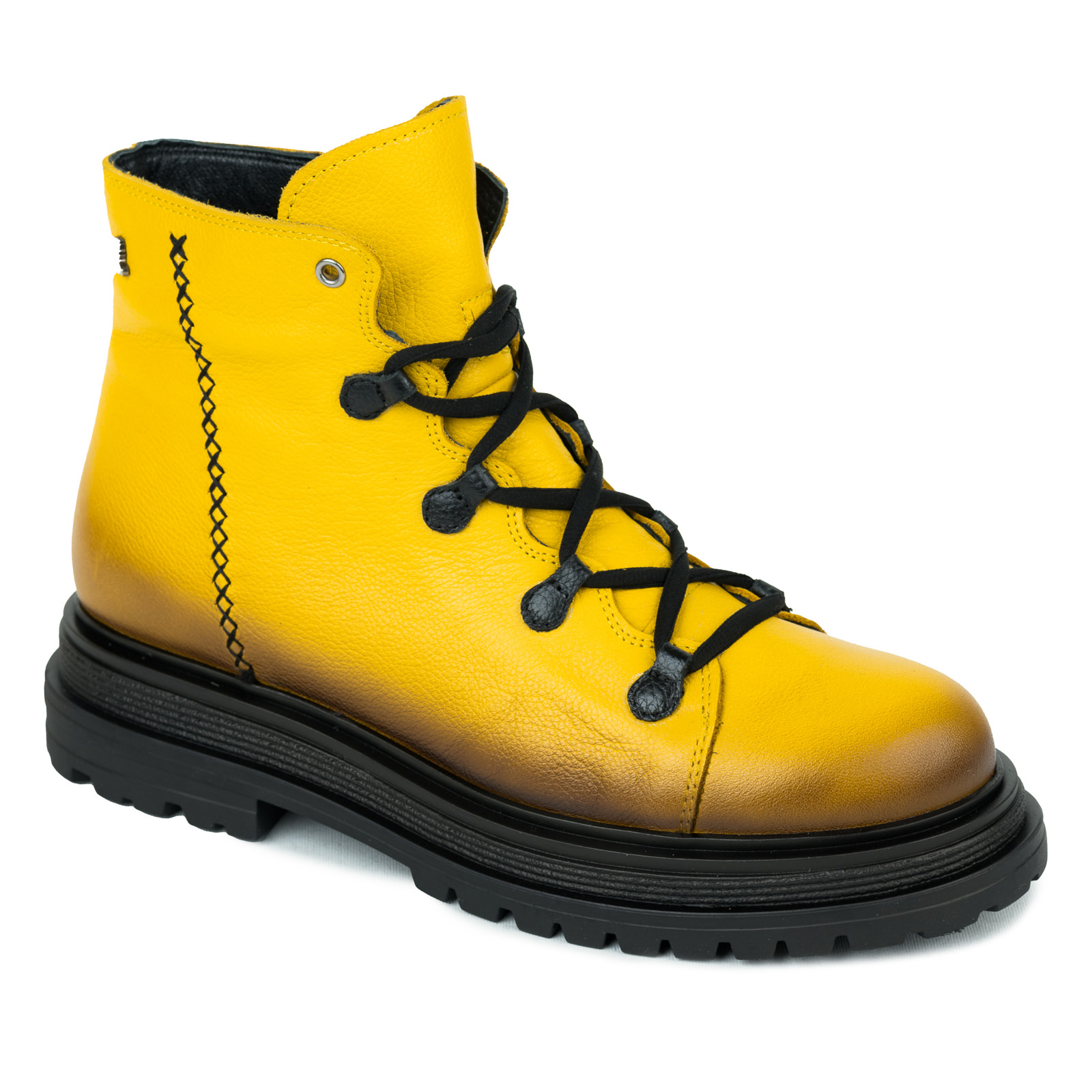 Leather ankle boots B440 - YELLOW
