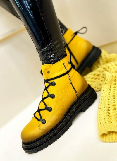 Leather ankle boots B440 - YELLOW