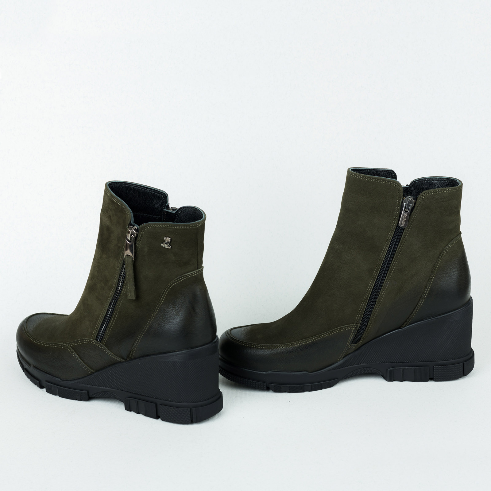 Leather ankle boots B350 - GREEN