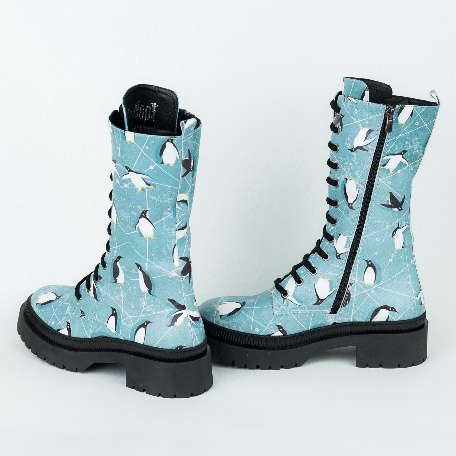 Leather boots B648 - LIGHT BLUE