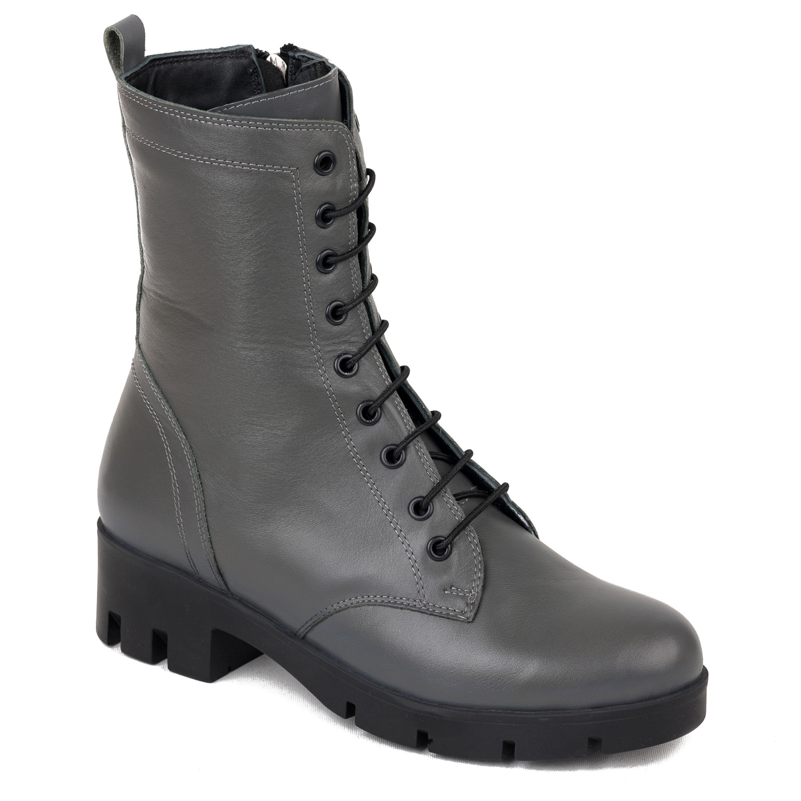 Leather ankle boots B054 - GREY