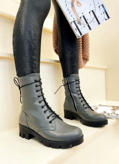 Leather ankle boots B054 - GREY
