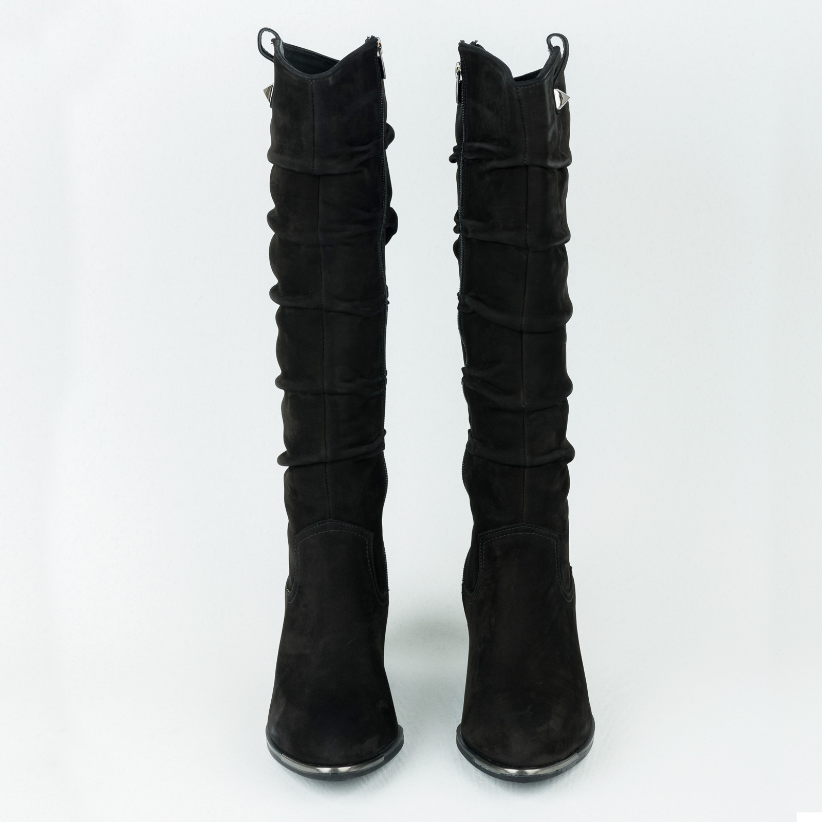 Leather boots B658 - BLACK