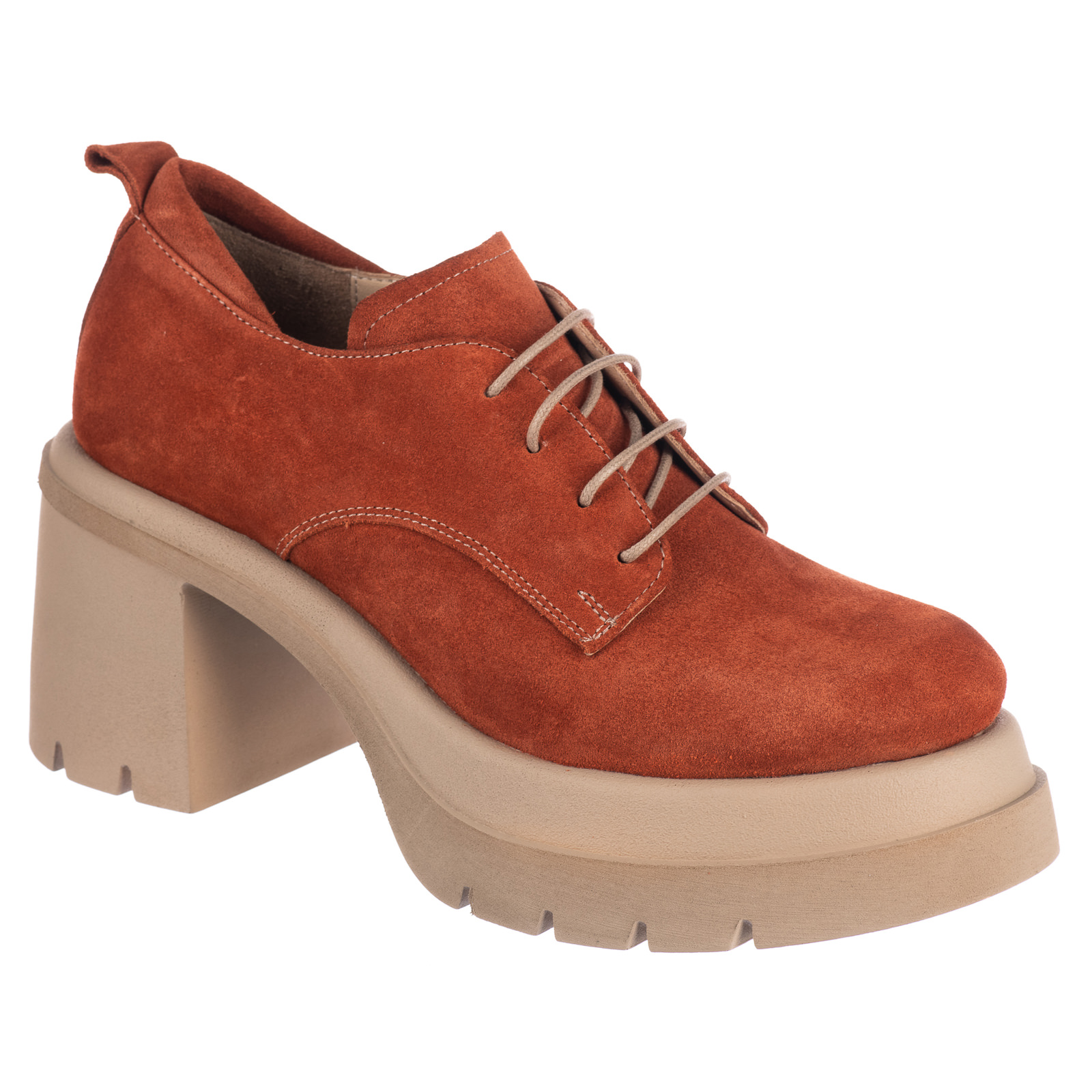 Leather shoes & flats B666 - ORANGE