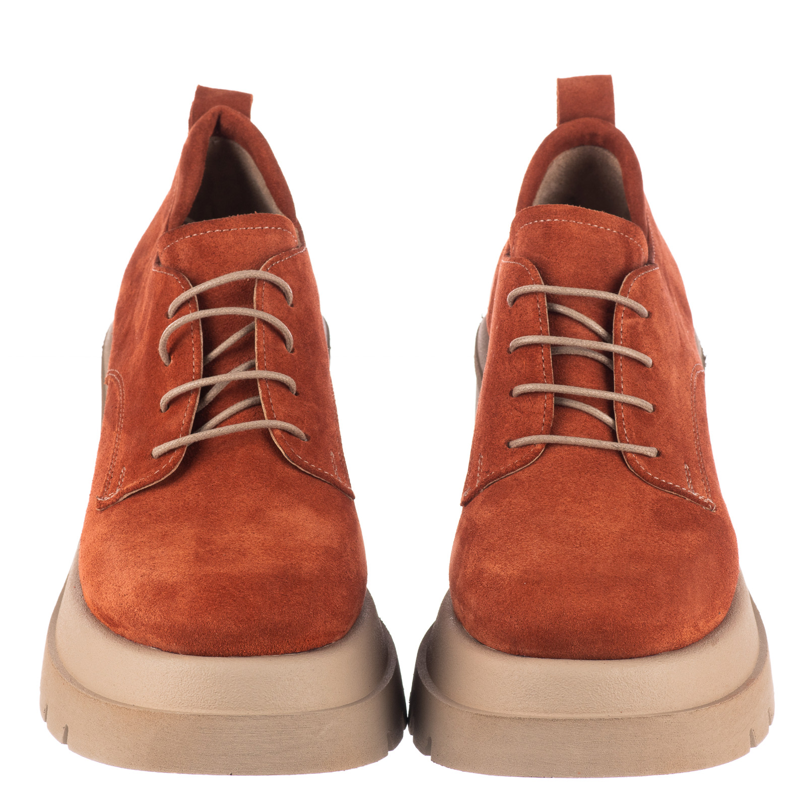 Leather shoes & flats B666 - ORANGE