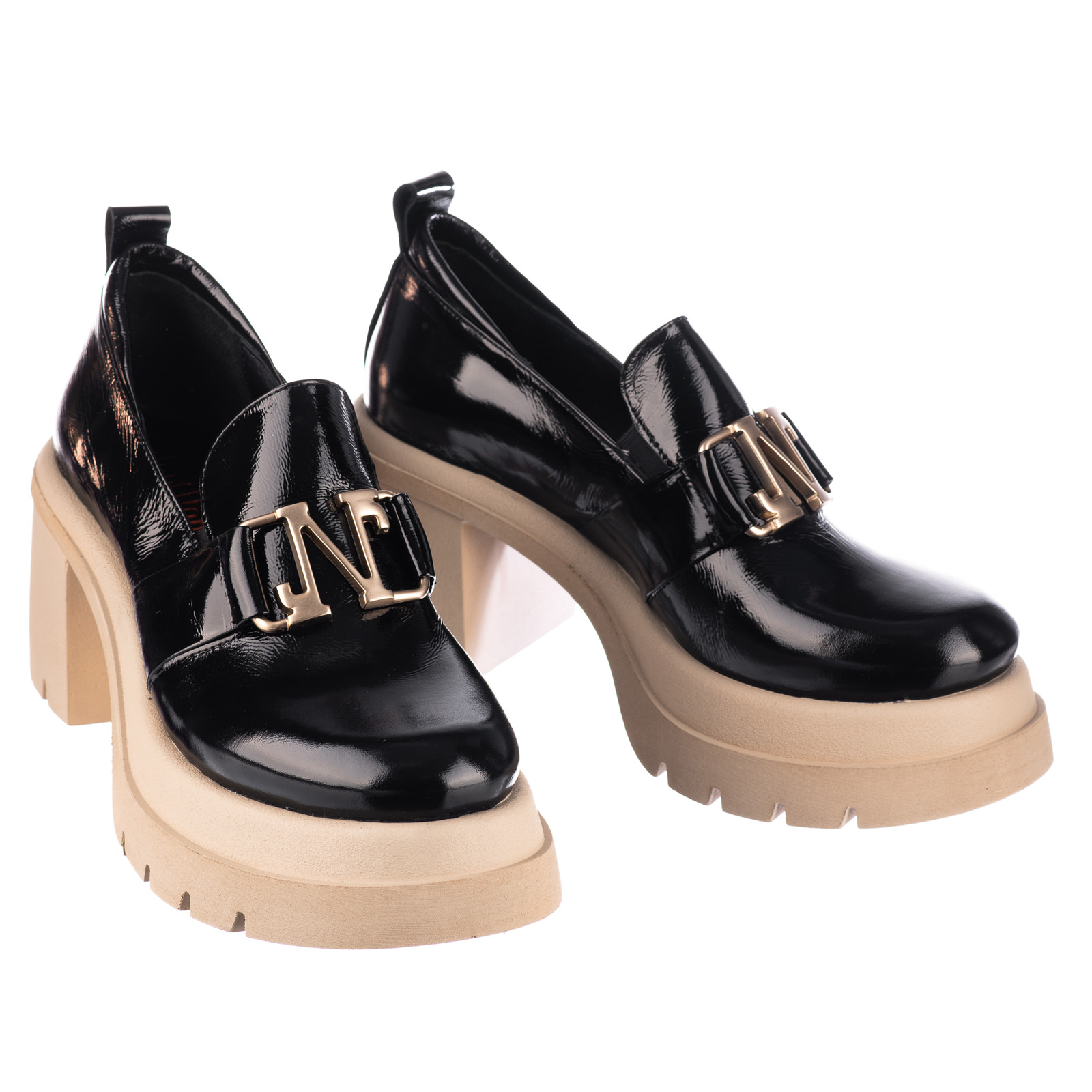 Kožne cipele B667 - CRNA