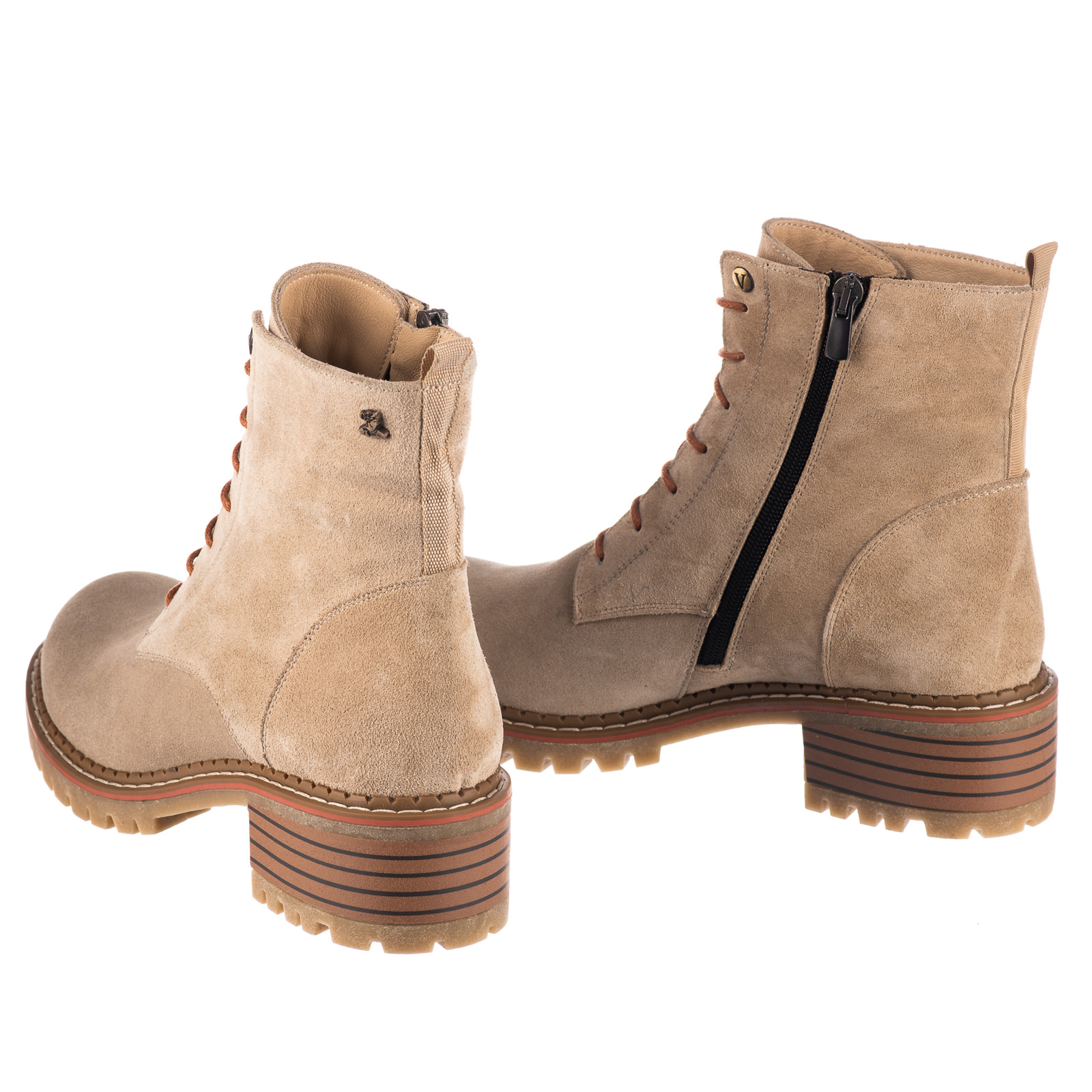 Leather ankle boots B435 - BEIGE