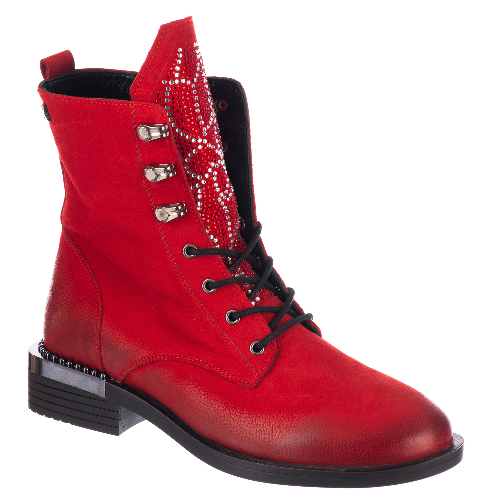 Leather ankle boots B309 - RED