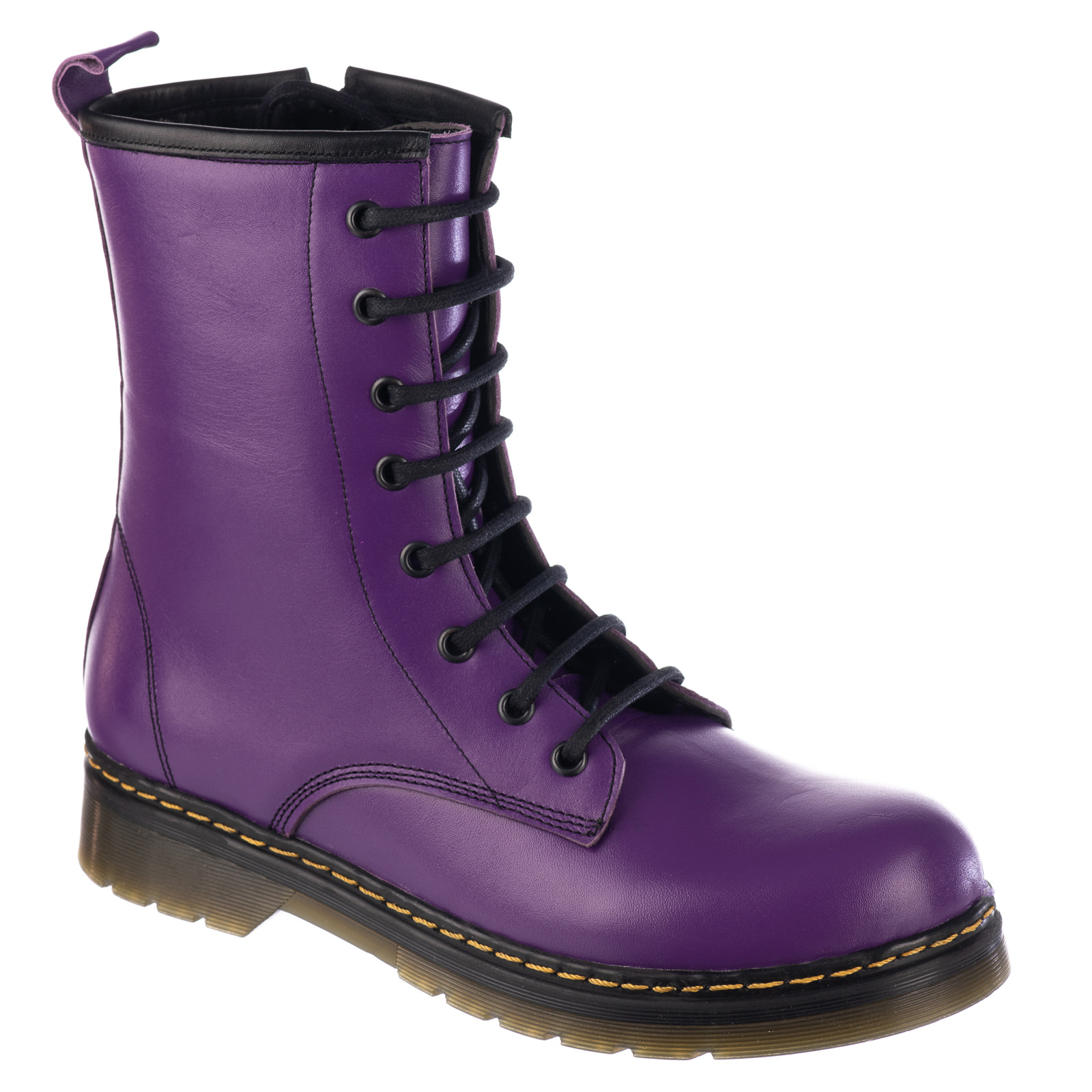 Leather booties B222 - VIOLET
