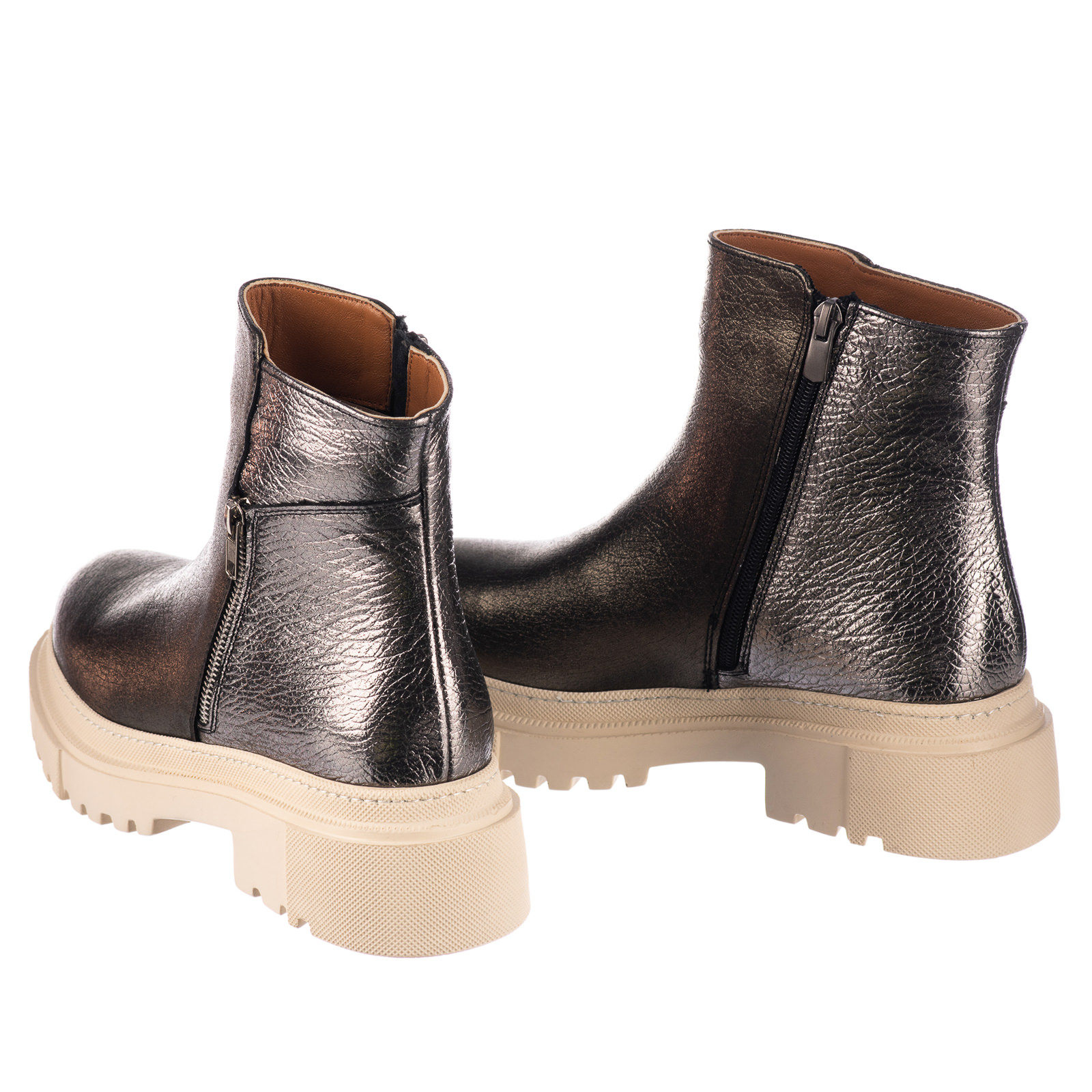 Leather ankle boots B686 - GRAFIT