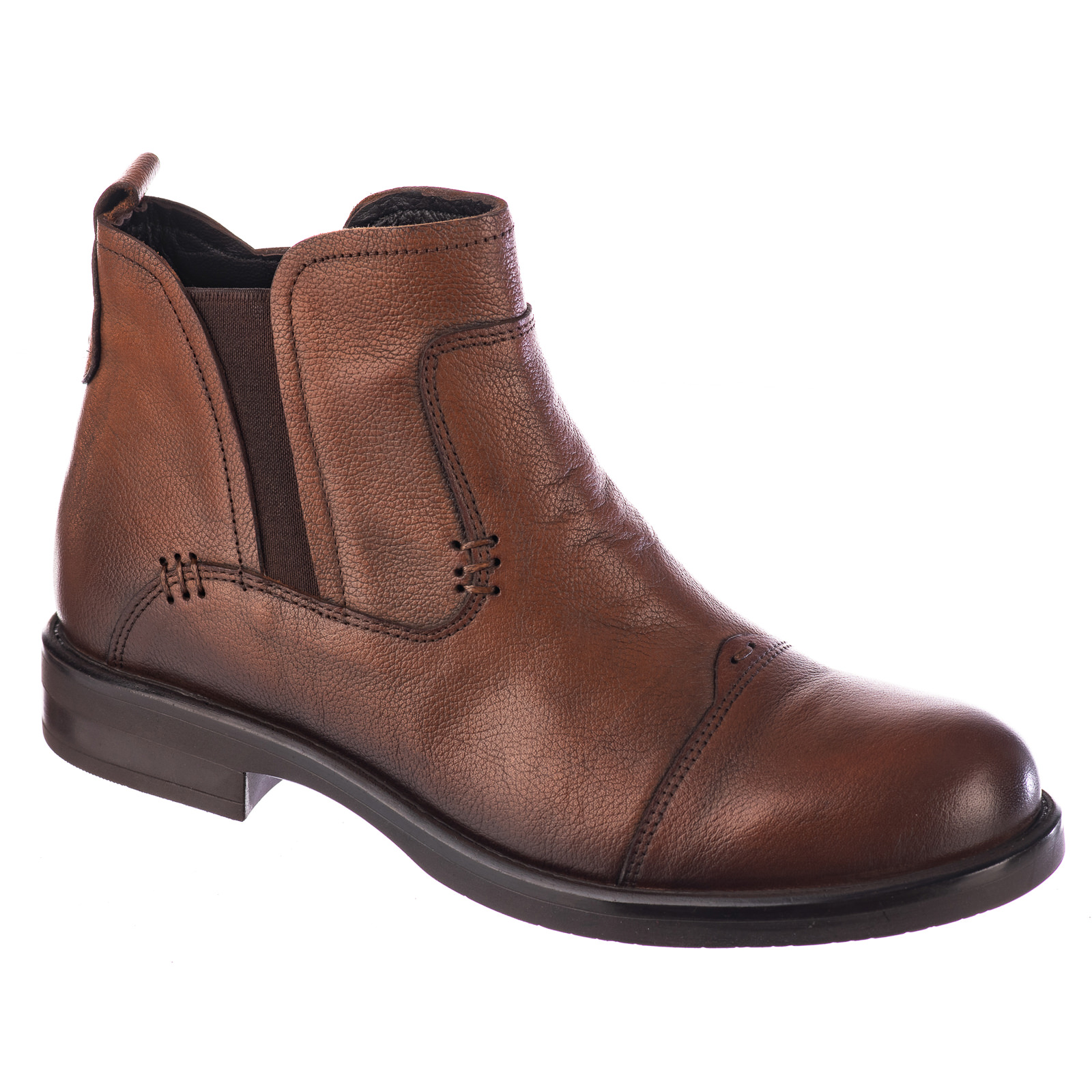Leather ankle boots B208 - BROWN