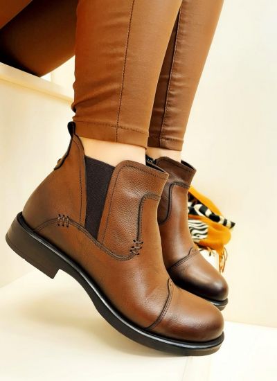 Leather ankle boots B208 - BROWN