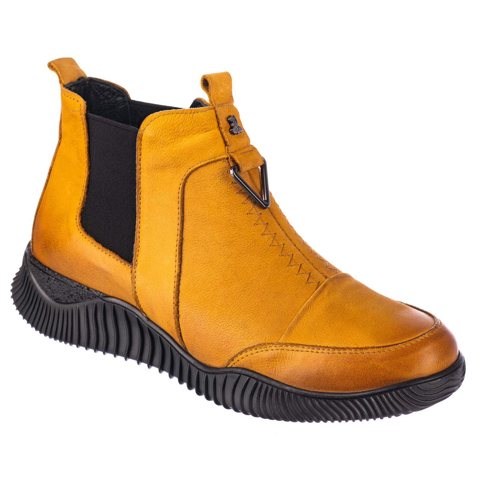 Leather ankle boots B353 - OCHRE