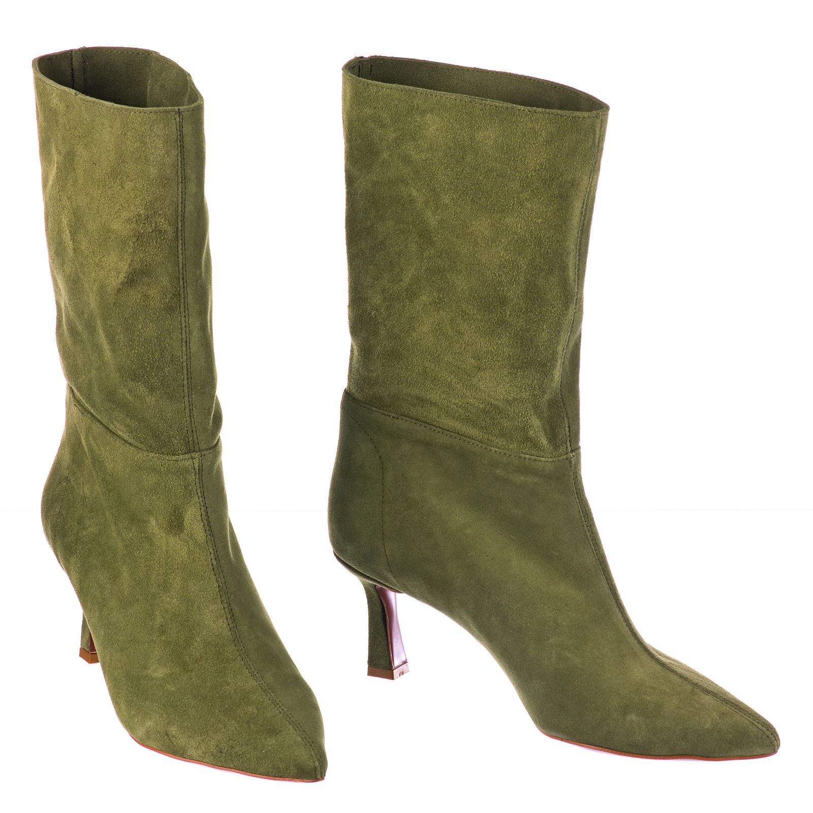 Leather ankle boots KIANA - GREEN