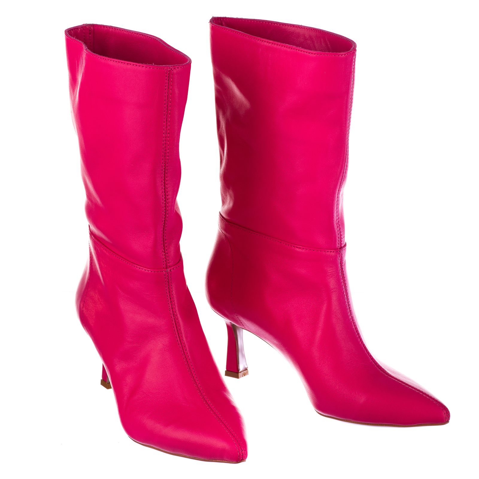 Leather ankle boots KIANA - PINK