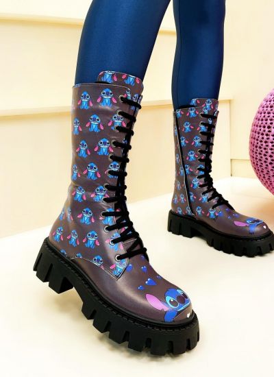 Leather boots JAMINI CREATURE - BLUE