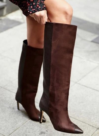 Leather boots SARITA - BROWN
