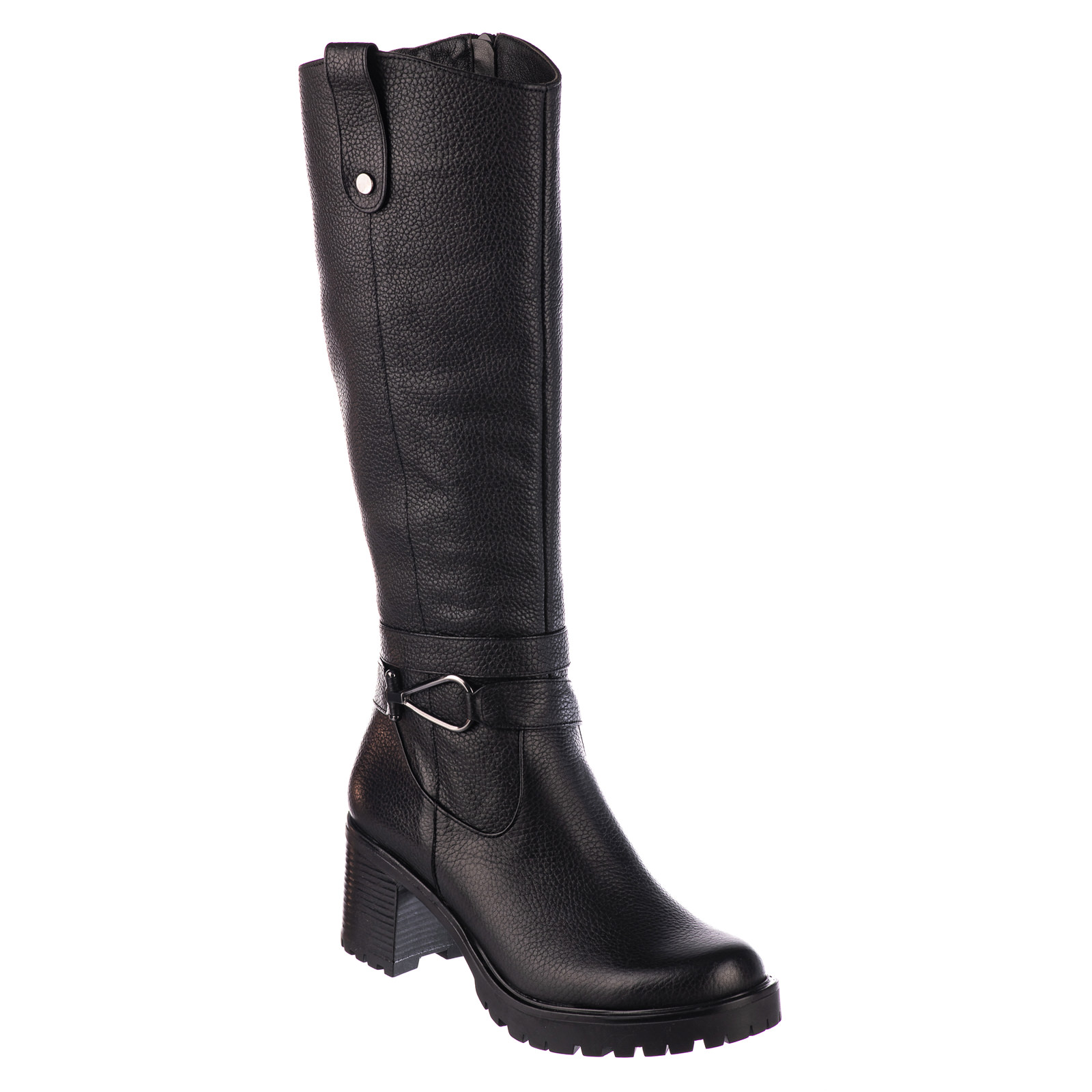 Leather boots B735 - BLACK