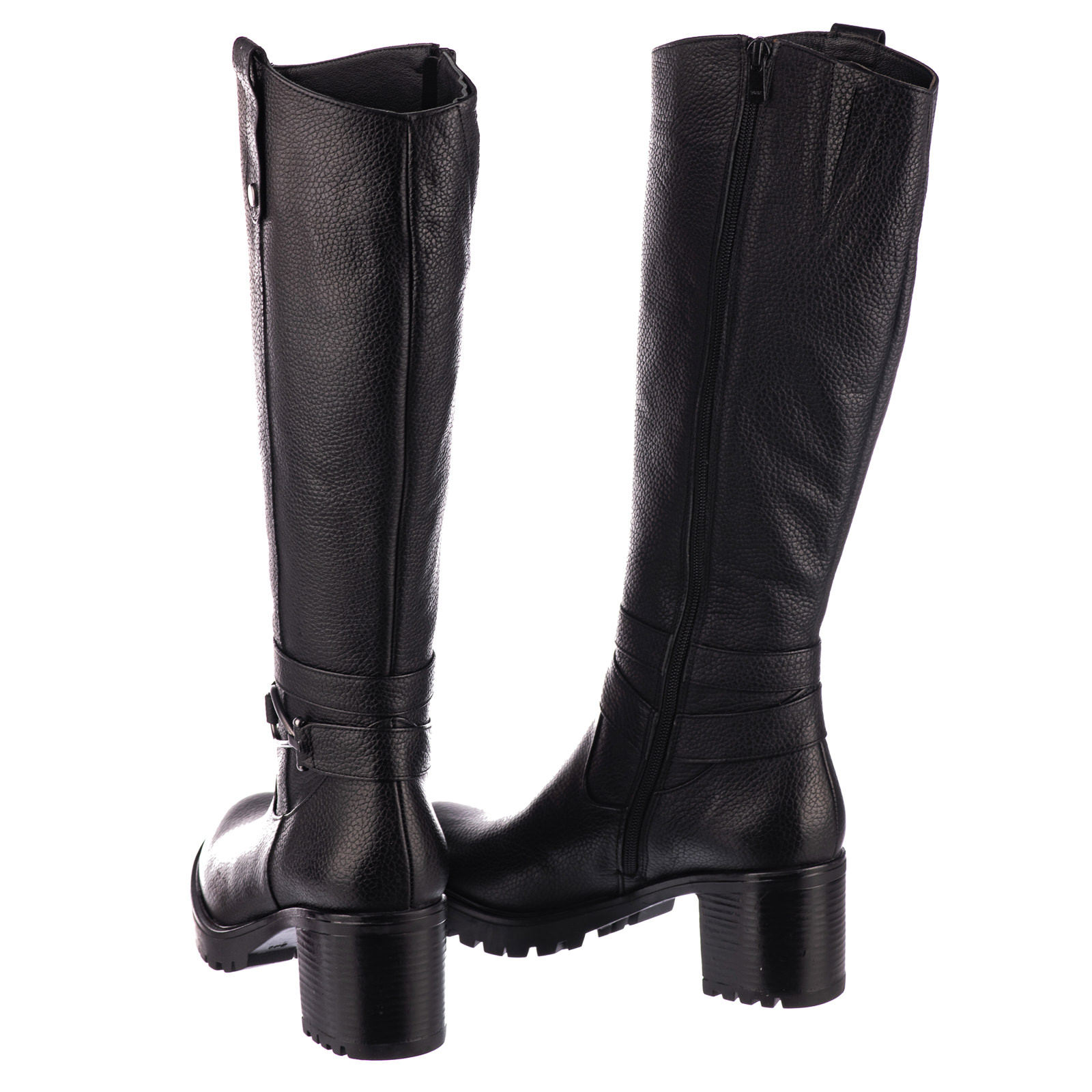 Leather boots B735 - BLACK