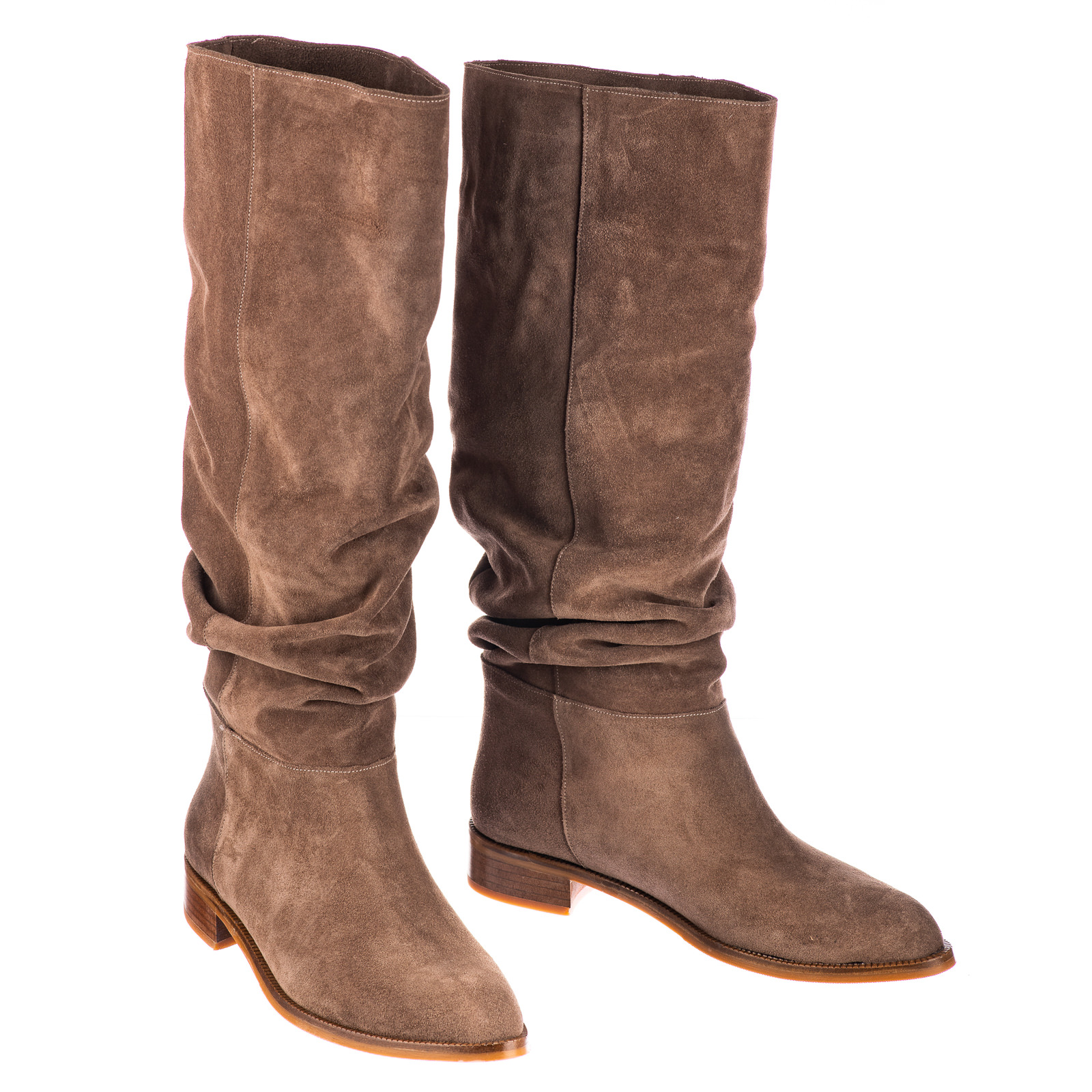 Leather boots B736 - BEIGE