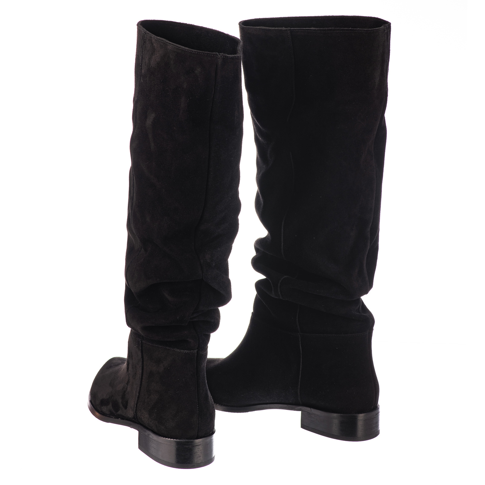 Leather boots B736 - BLACK