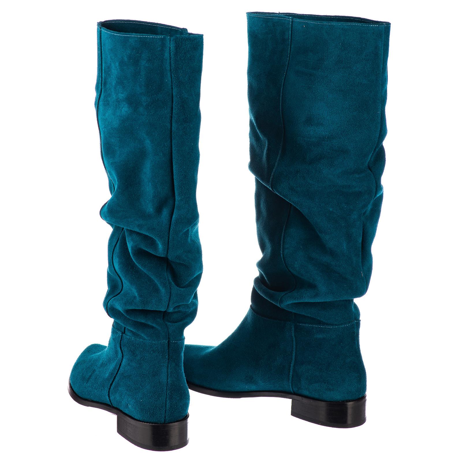 Leather boots B736 - BLUE