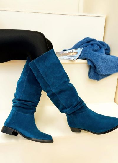 Leather boots SOPHE - BLUE