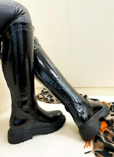 Leather boots MICAH - BLACK
