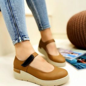 Leather shoes & flats POSY - CAMEL