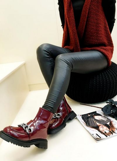 Women ankle boots LOLA - WINE RED