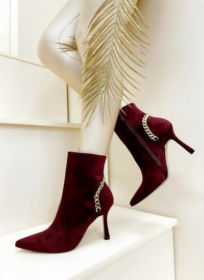 Women ankle boots MIYA - WINE RED