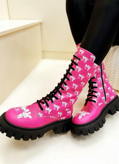Leather boots JAMINI BUNNY - PINK