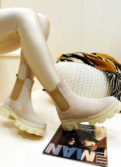 Women ankle boots AKUTI - BEIGE