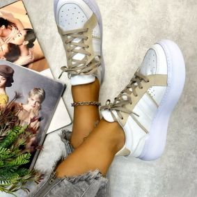 Leather sneakers ELICIA - WHITE