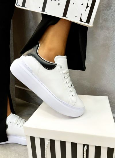 Leather sneakers NOURA - WHITE
