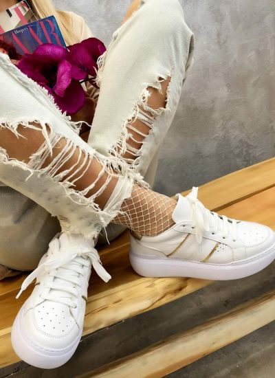 Leather sneakers ELICIA - WHITE